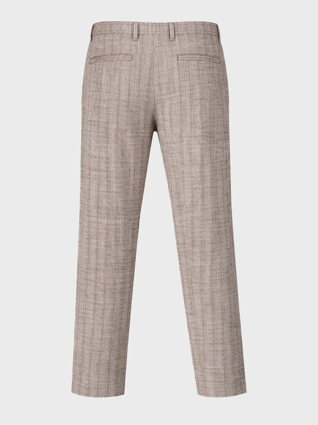 Men's Brown Relaxed Fit Solid Casual Trousers - Image 5