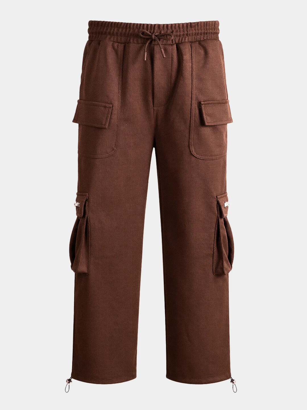 Men's Brown Relaxed Fit Solid Street Wear Joggers - Image 7