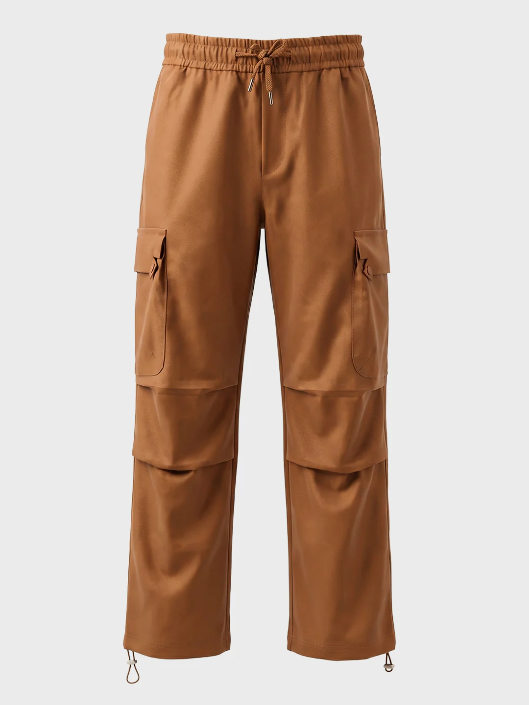 Men's Brown Relaxed Fit Solid Utility Cargo - Image 6