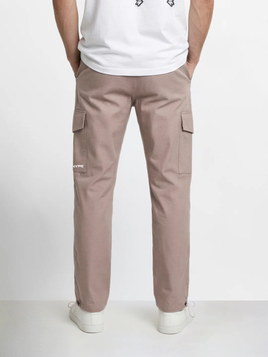 Men's Brown Relaxed Fit Solid Utility Cargo - Image 4