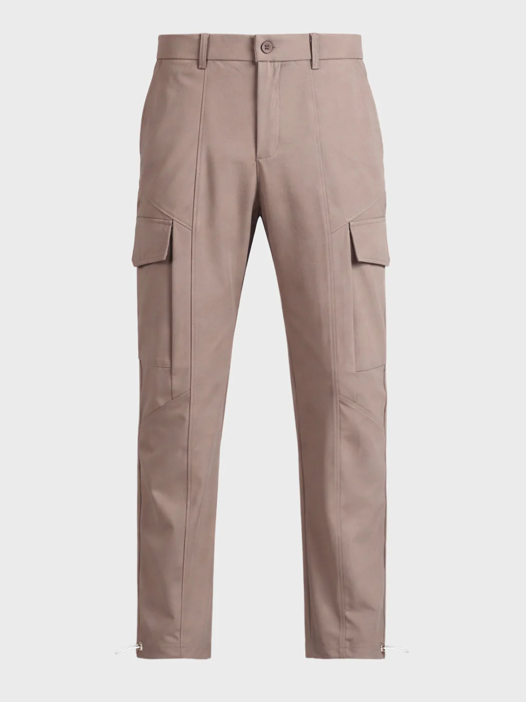 Men's Brown Relaxed Fit Solid Utility Cargo - Image 6