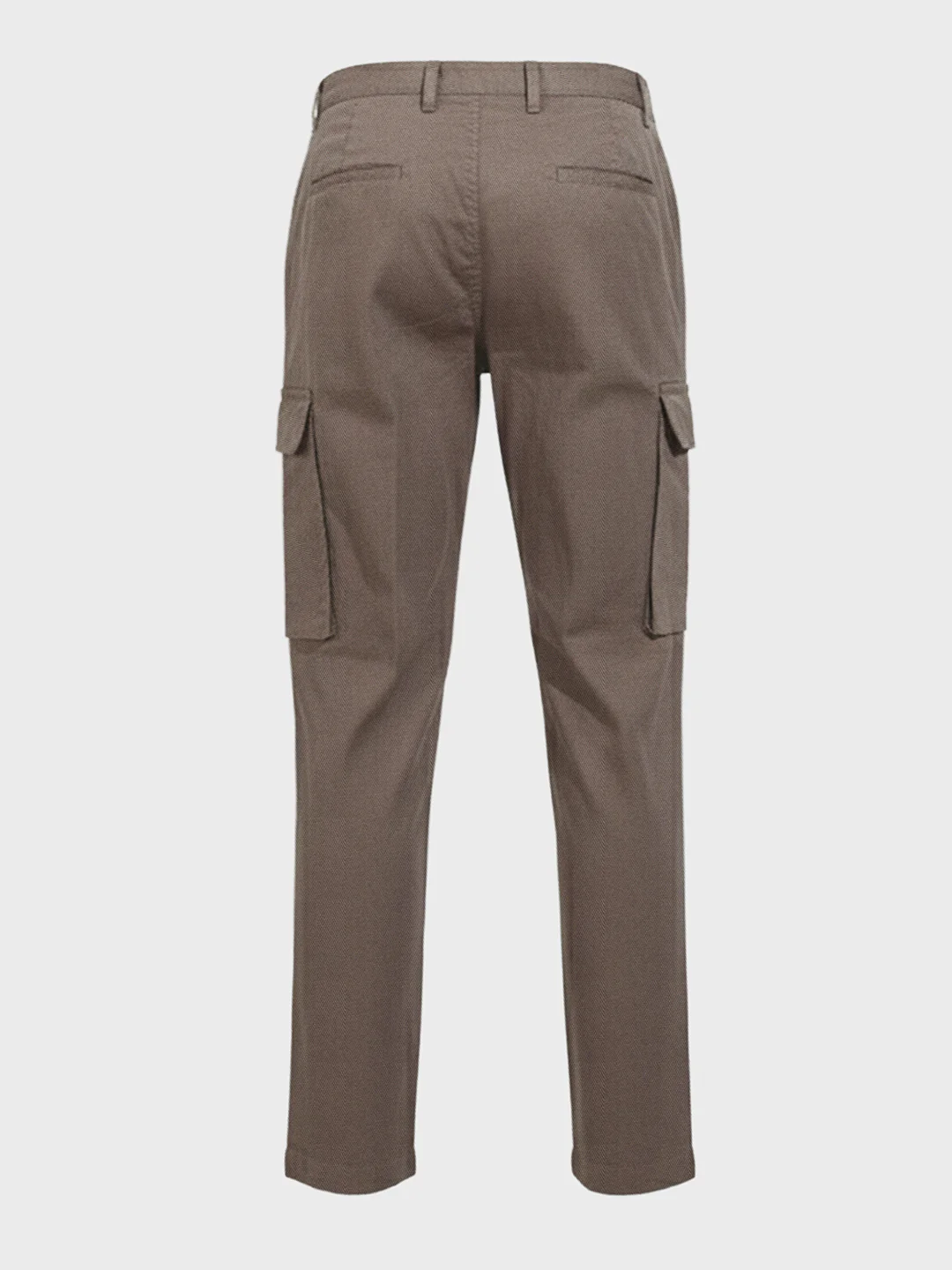 Men's Brown Relaxed Fit Solid Utility Cargo - Image 4