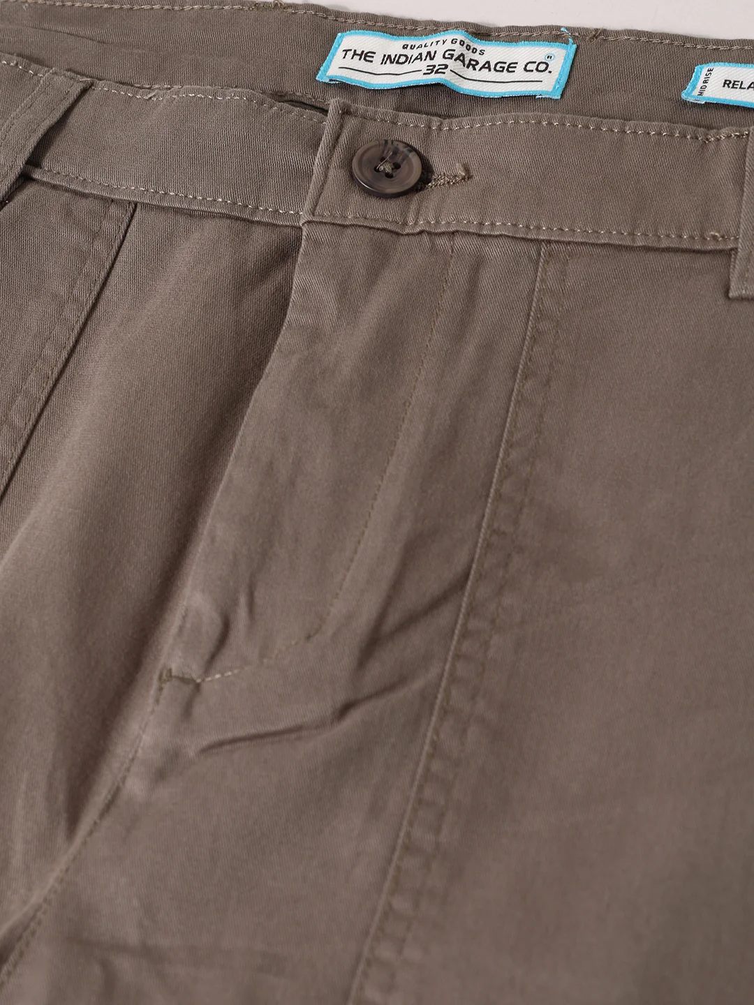 Men's Brown Relaxed Fit Solid Utility Cargo - Image 5