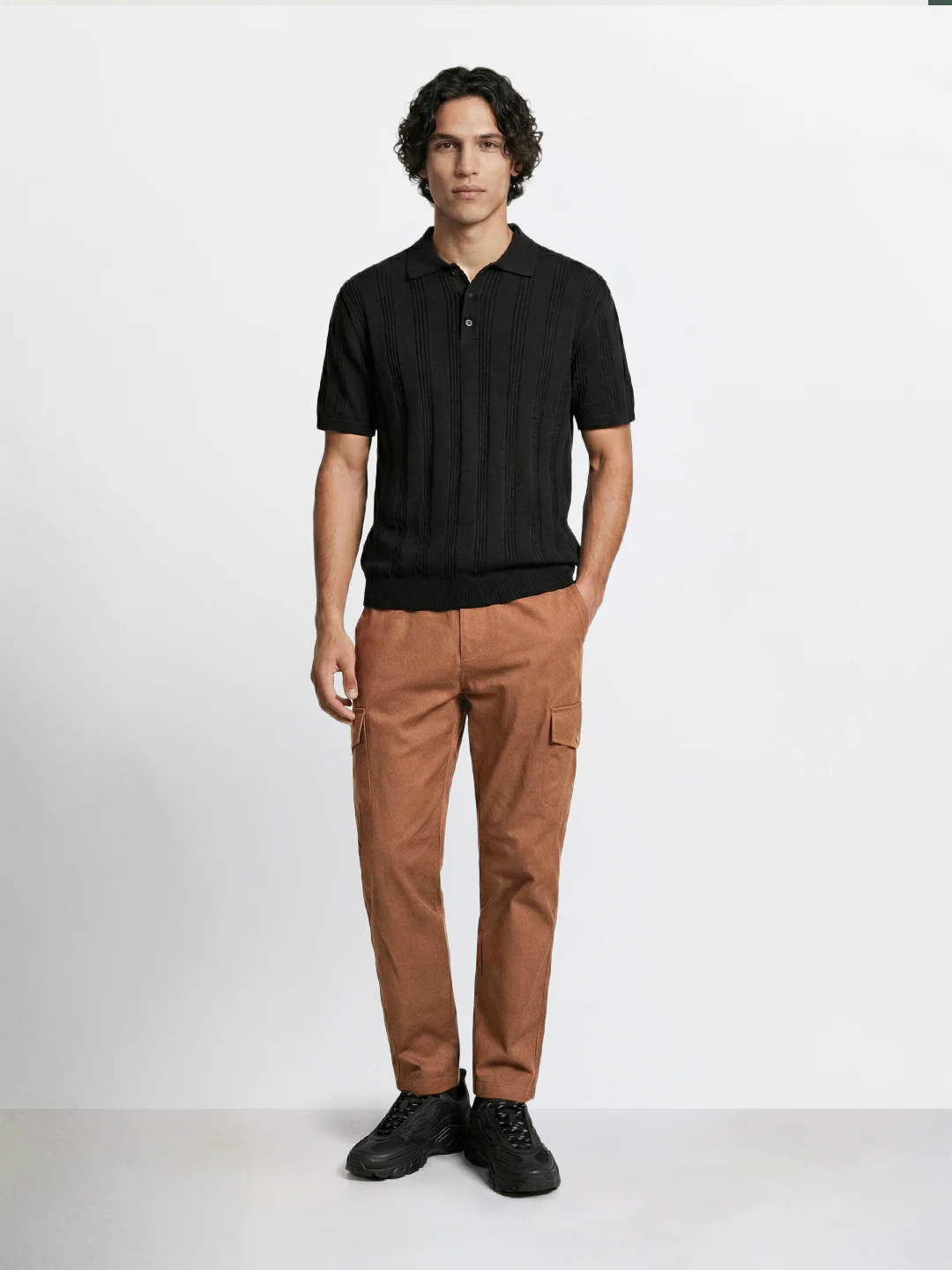 Men's Brown Relaxed Fit Solid Utility Joggers - Image 5