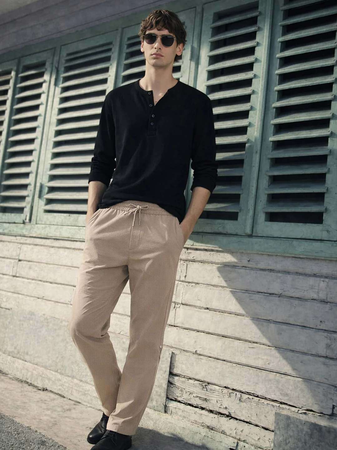 Men's Brown Relaxed Fit Solid Utility Joggers - Image 3