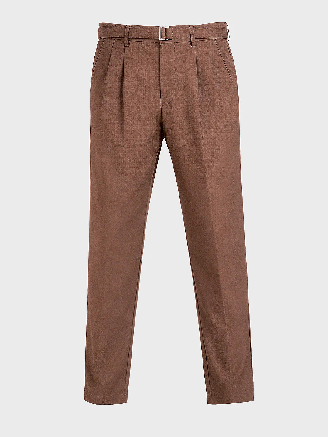 Men's Brown Relaxed Fit Solid Utility Trousers - Image 4