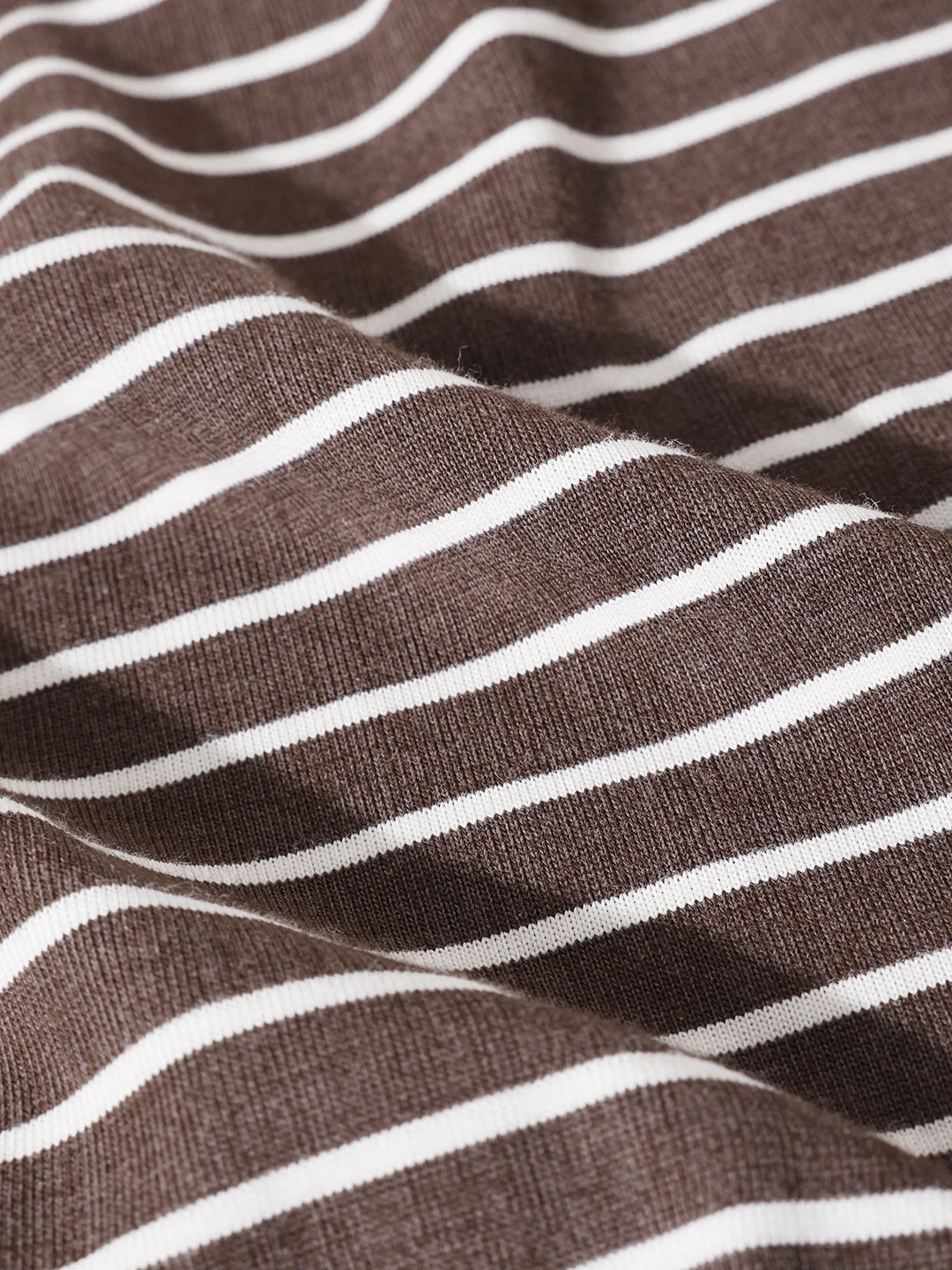 Men's Brown Relaxed Fit Striped 240 GSM Street Wear T-Shirt - Image 10