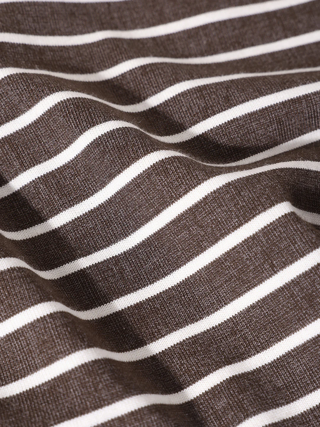 Men's Brown Relaxed Fit Striped 240 GSM Street Wear T-Shirt - Image 10