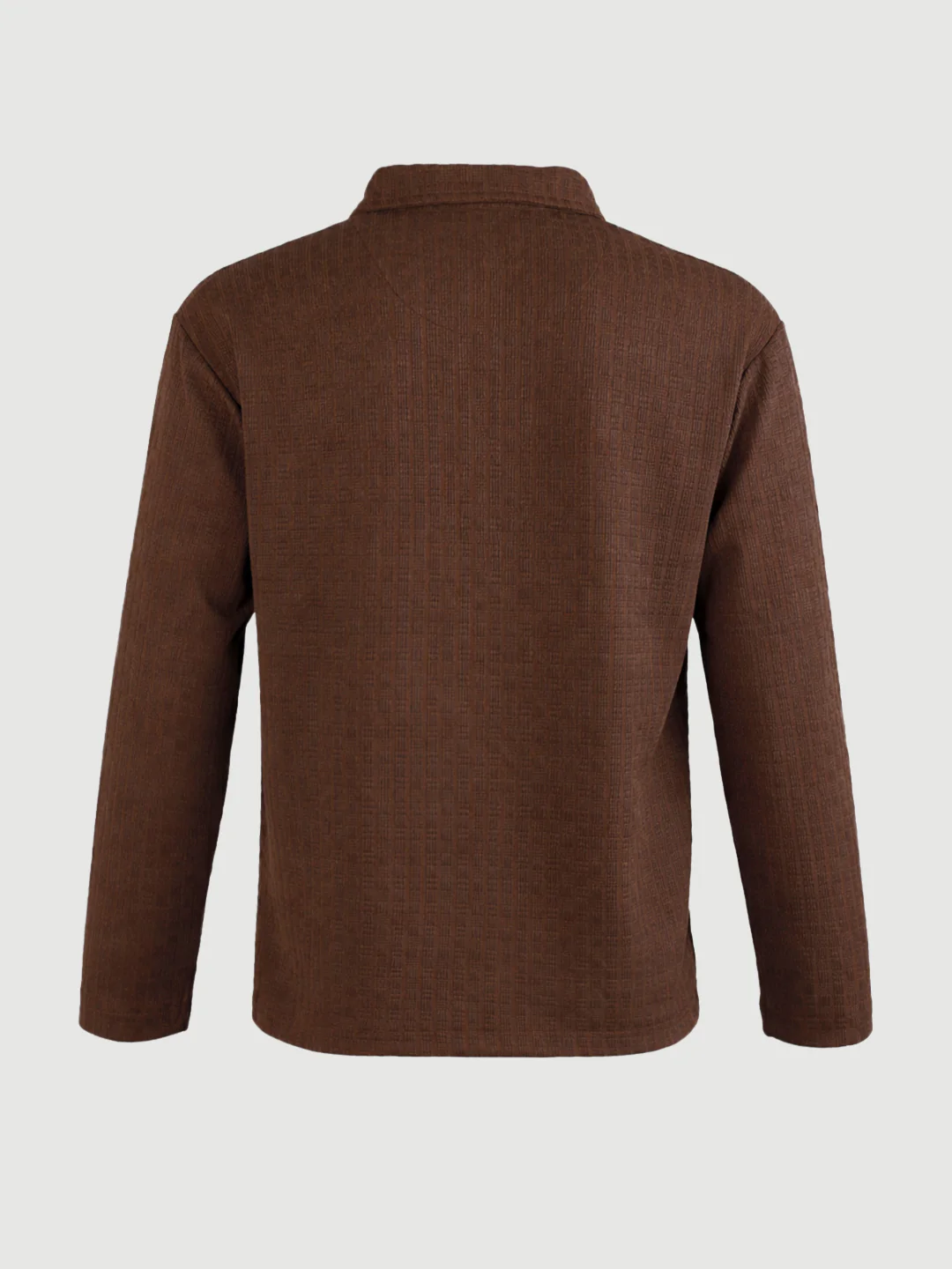 Men's Brown Relaxed Fit Textured Casual T-Shirts - Image 6