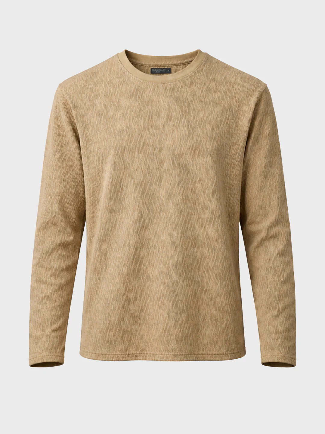 Men's Brown Relaxed Fit Textured Casual T-Shirts - Image 4