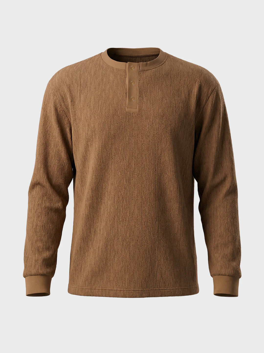 Men's Brown Relaxed Fit Solid Casual T-Shirts - Image 5