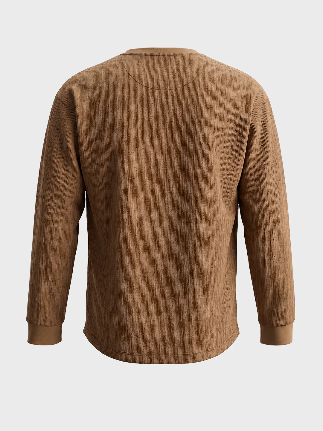 Men's Brown Relaxed Fit Solid Casual T-Shirts - Image 6