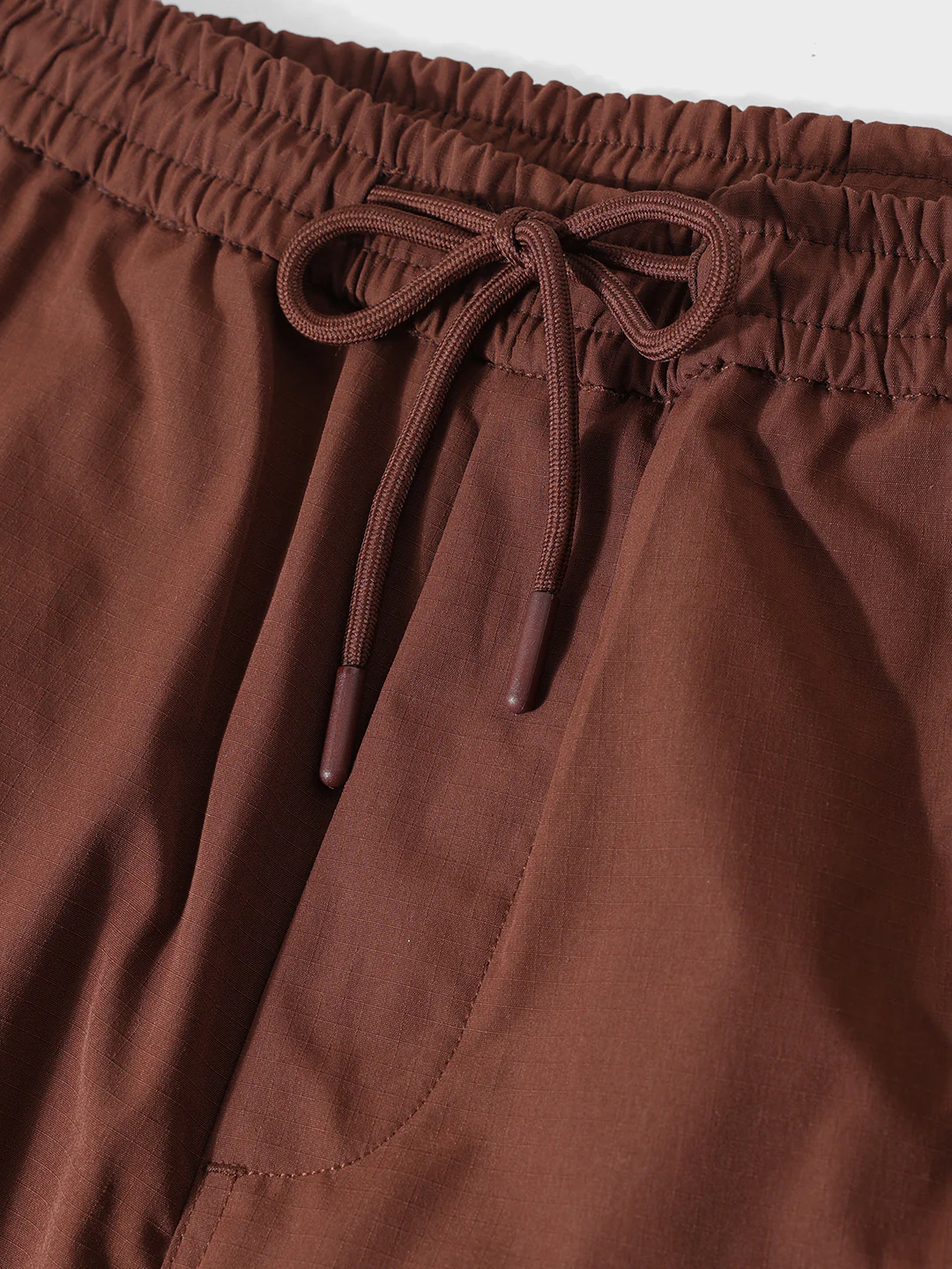 Men's Brown Relaxed Fit Textured Utility Joggers - Image 6