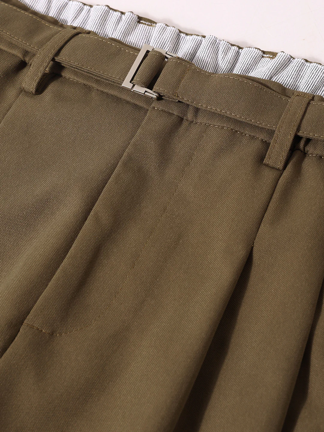 Men's Brown Relaxed Fit Textured Utility Trousers - Image 6