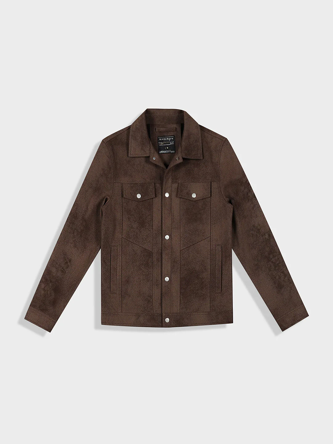 Men's Brown Slim Fit Solid Casual Trucker Jacket - Image 3