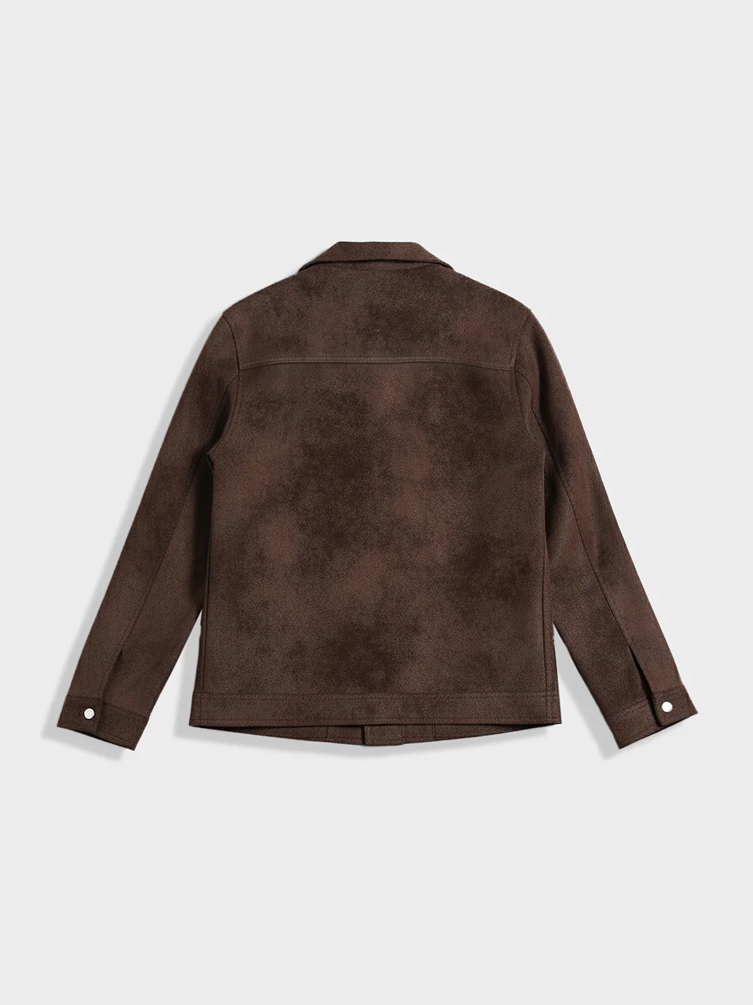 Men's Brown Slim Fit Solid Casual Trucker Jacket - Image 4