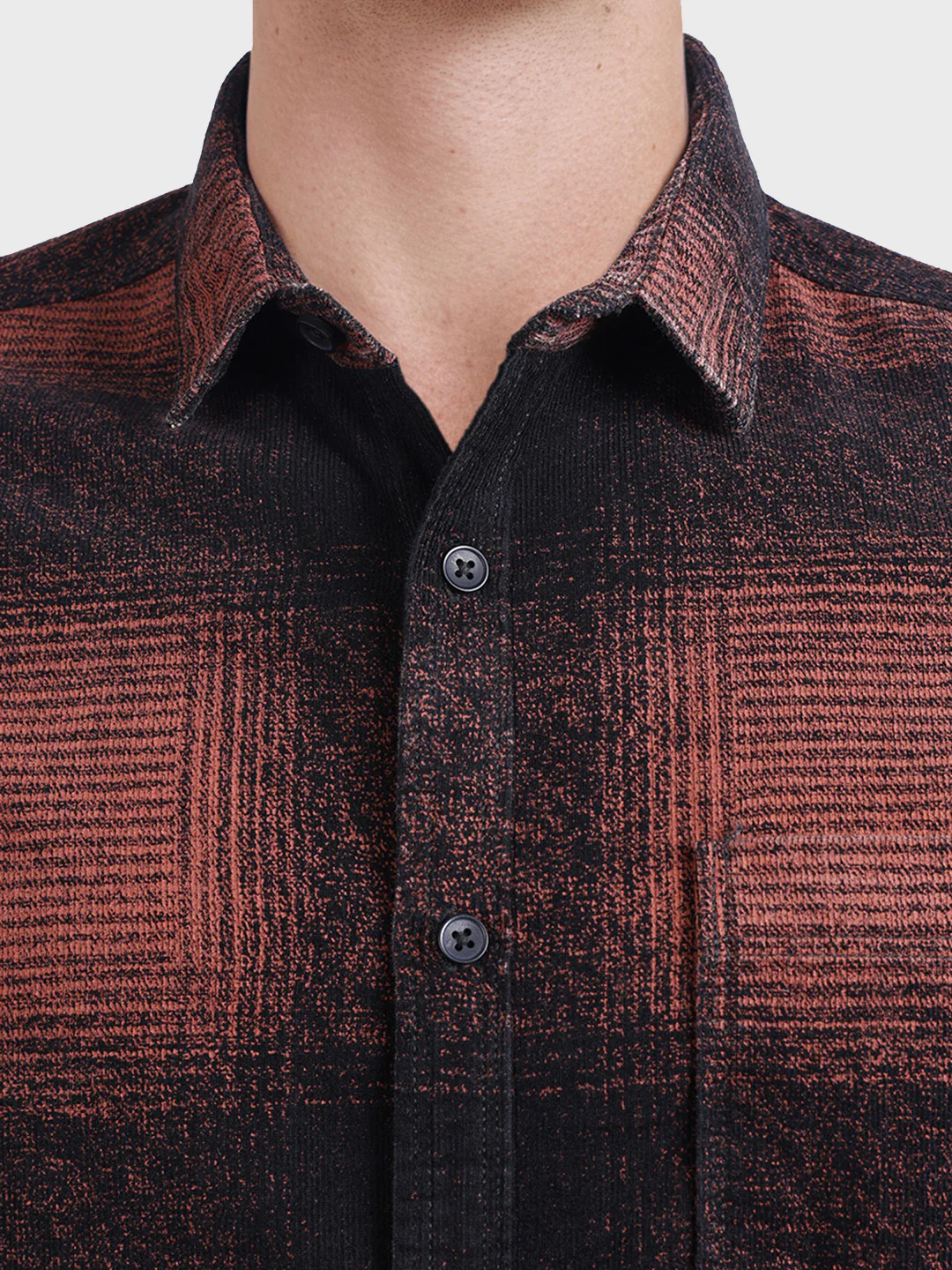 Men's Brown Slim Fit Checked Casual Shirt - Image 3