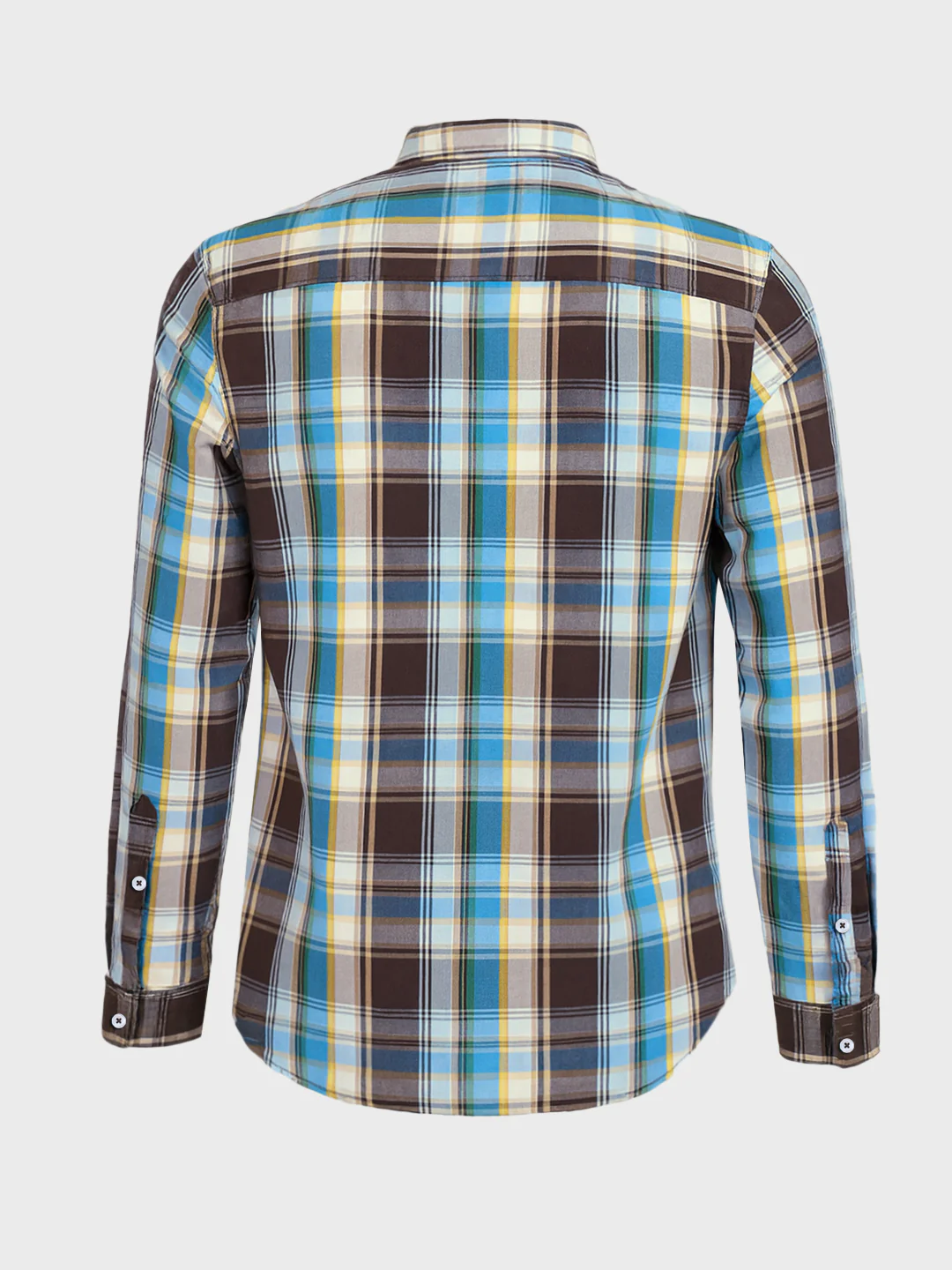 Men's Brown Slim Fit Checked Casual Shirt - Image 5