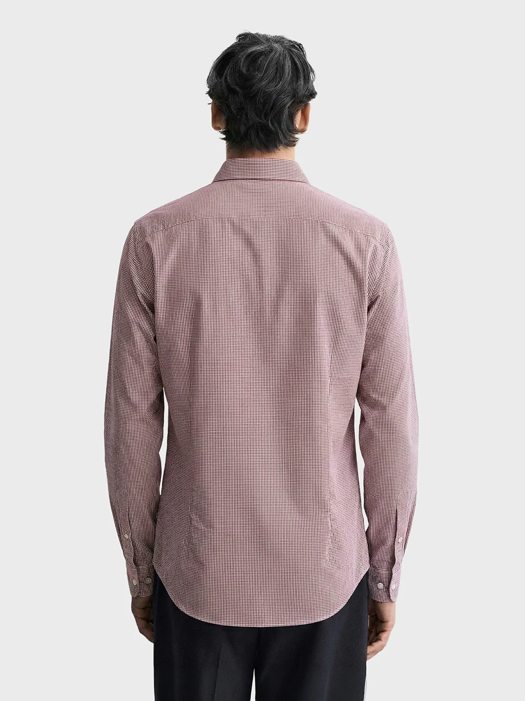 Men's Brown Slim Fit Checked Formal Shirt - Image 2