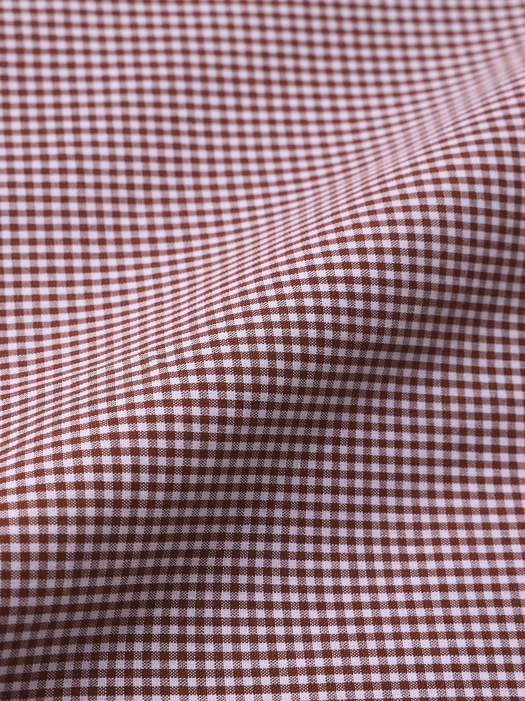Men's Brown Slim Fit Checked Formal Shirt - Image 6