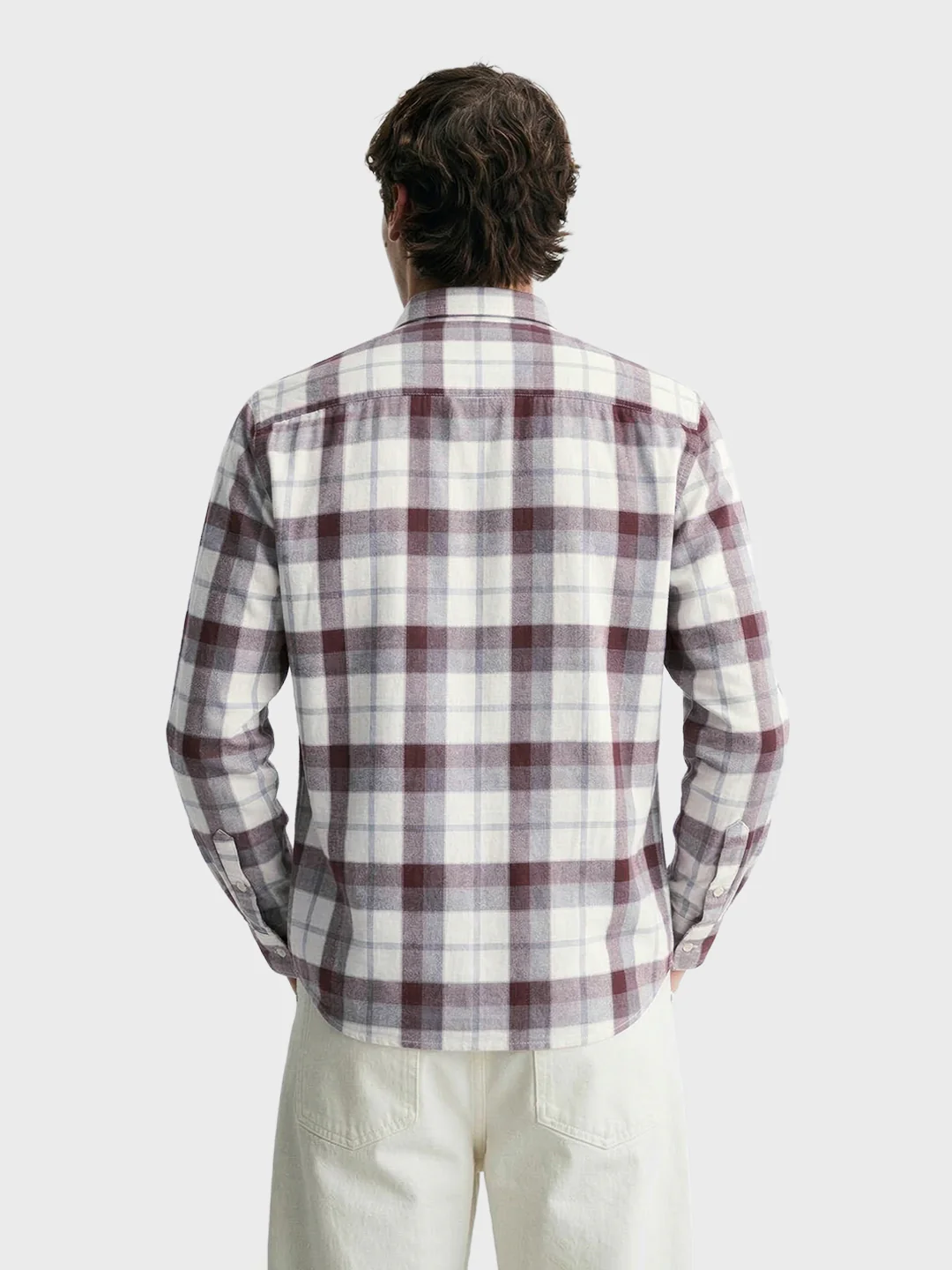 Men's Brown Slim Fit Checkered Casual Shirt - Image 5
