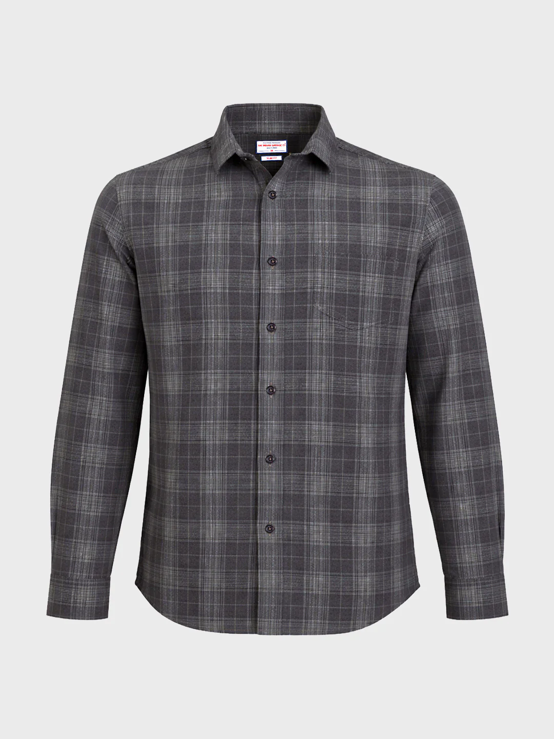 Men's Brown Slim Fit Checkered Casual Shirt - Image 6