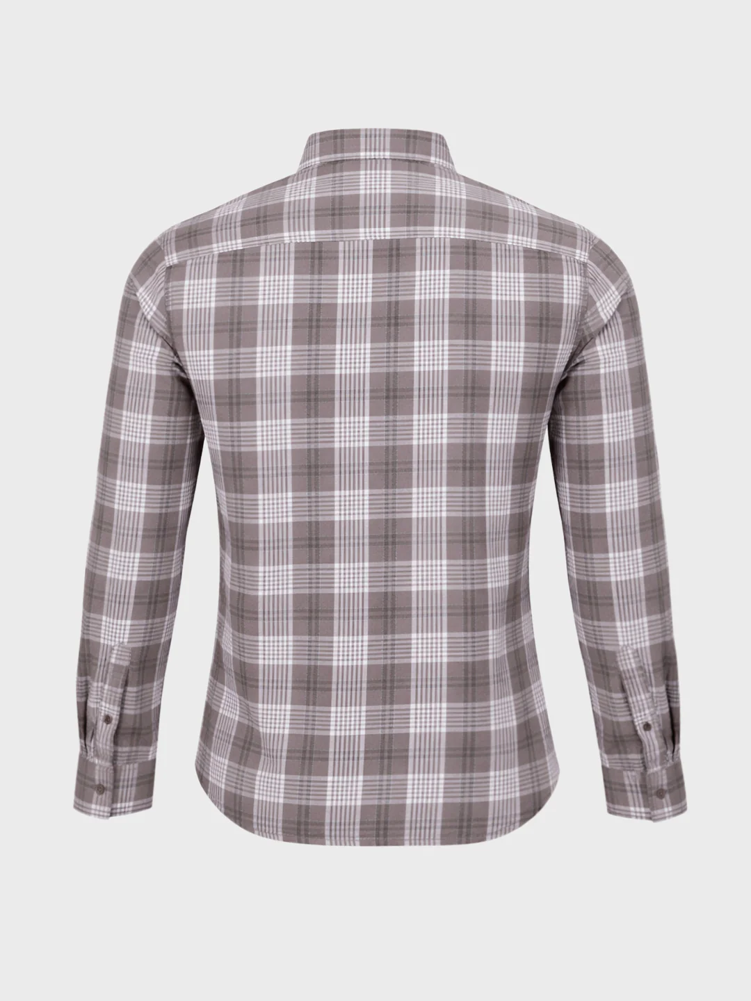 Men's Brown Slim Fit Checkered Casual Shirt - Image 7