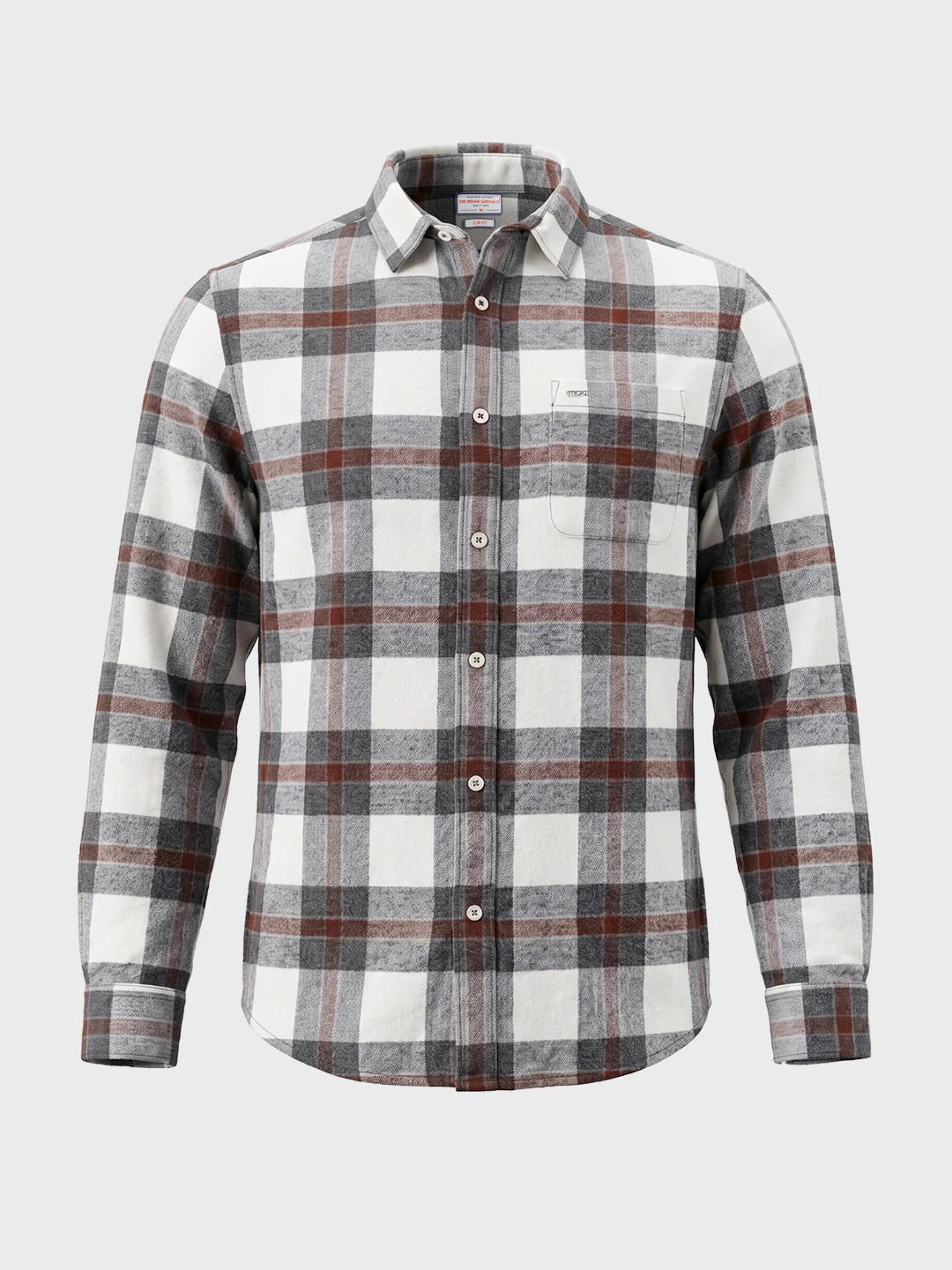 Men's Brown Slim Fit Checkered Casual Shirt - Image 6