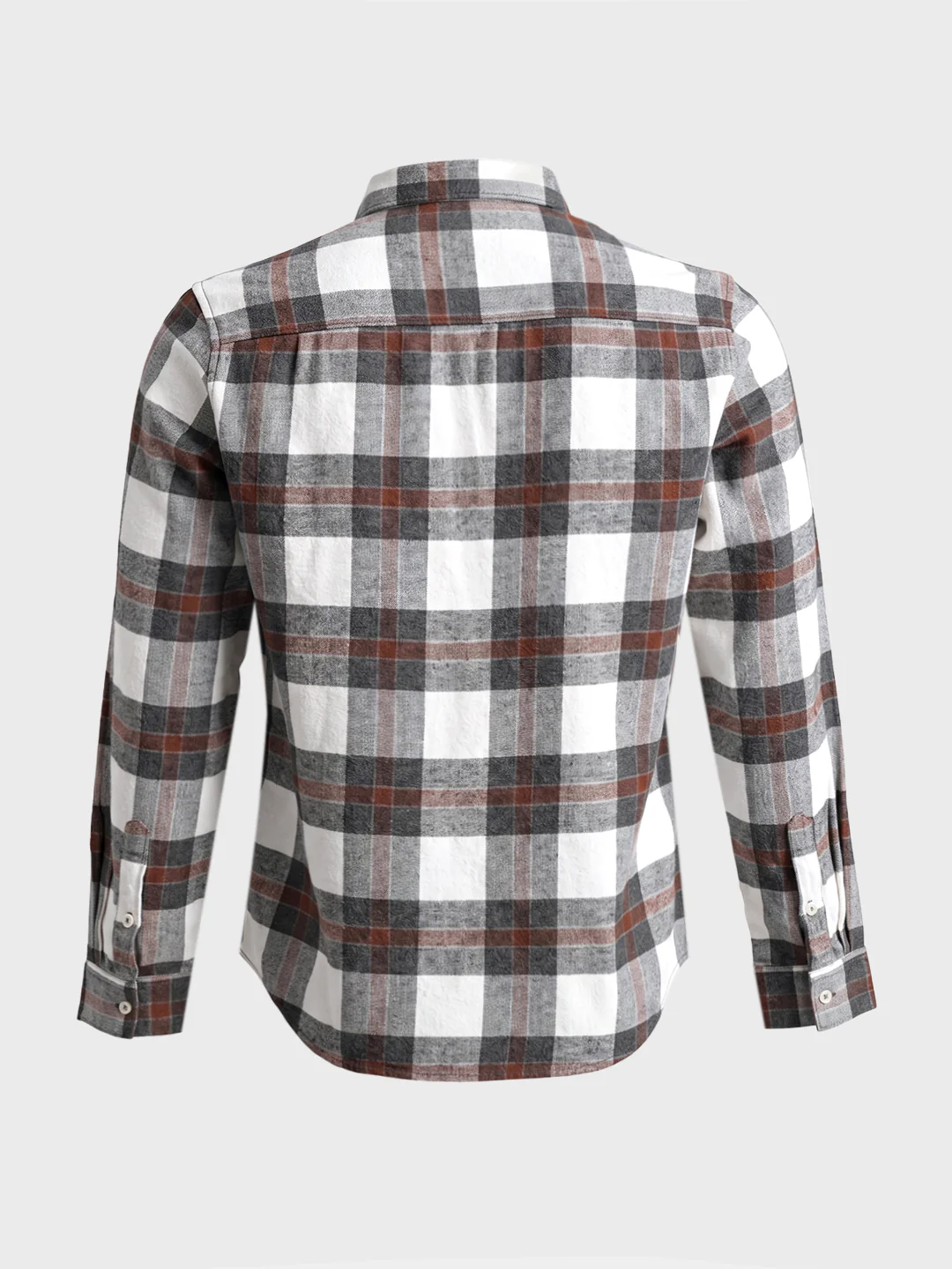Men's Brown Slim Fit Checkered Casual Shirt - Image 7