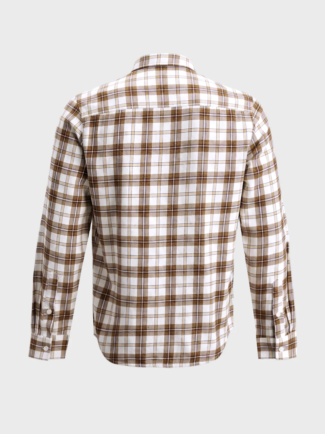 Men's Brown Slim Fit Checkered Casual Shirt - Image 7