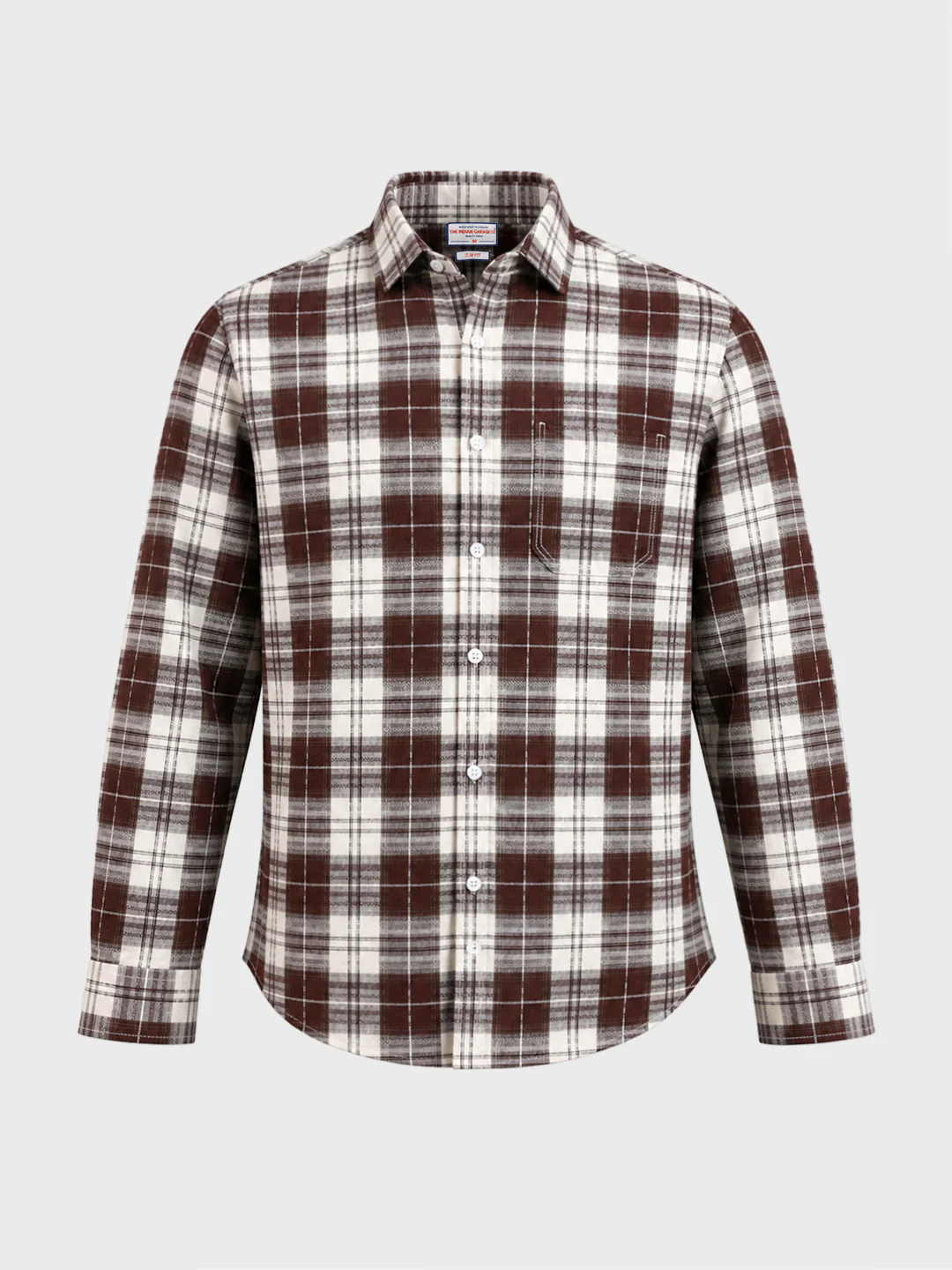 Men's Brown Slim Fit Checkered Casual Shirt - Image 6