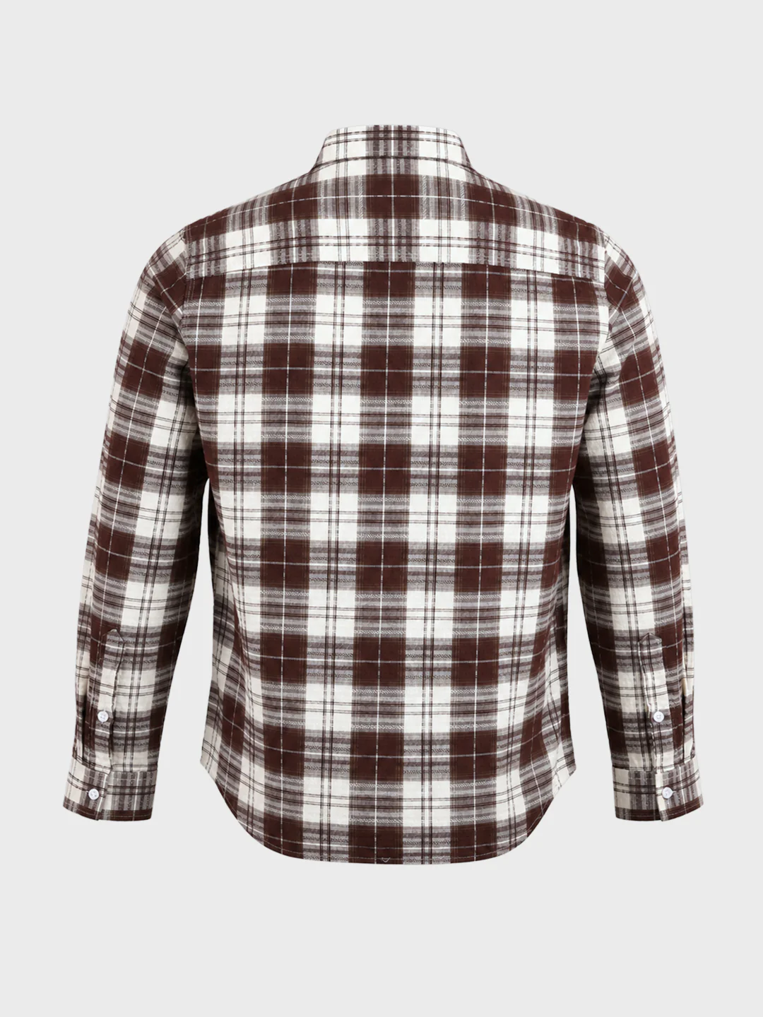 Men's Brown Slim Fit Checkered Casual Shirt - Image 7