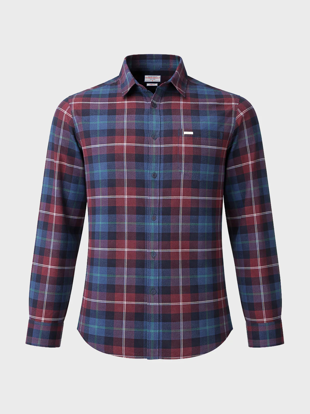Men's Brown Slim Fit Checkered Casual Shirt - Image 6