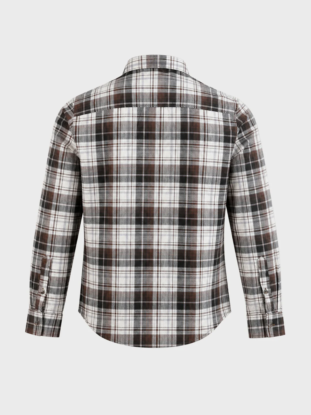 Men's Brown Slim Fit Checkered Casual Shirt - Image 7