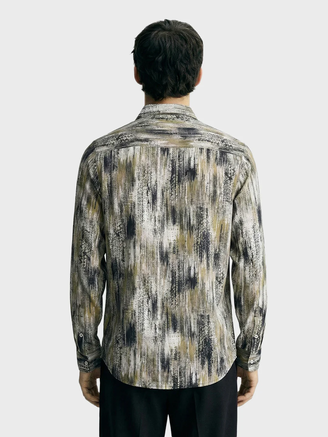 Men's Brown Slim Fit Party Wear Printed Shirt - Image 2
