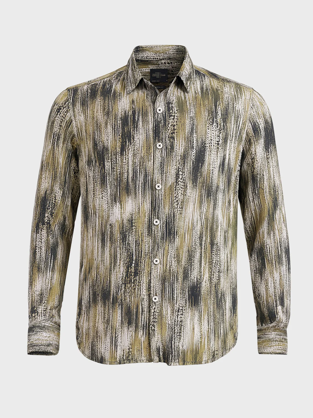 Men's Brown Slim Fit Party Wear Printed Shirt - Image 4