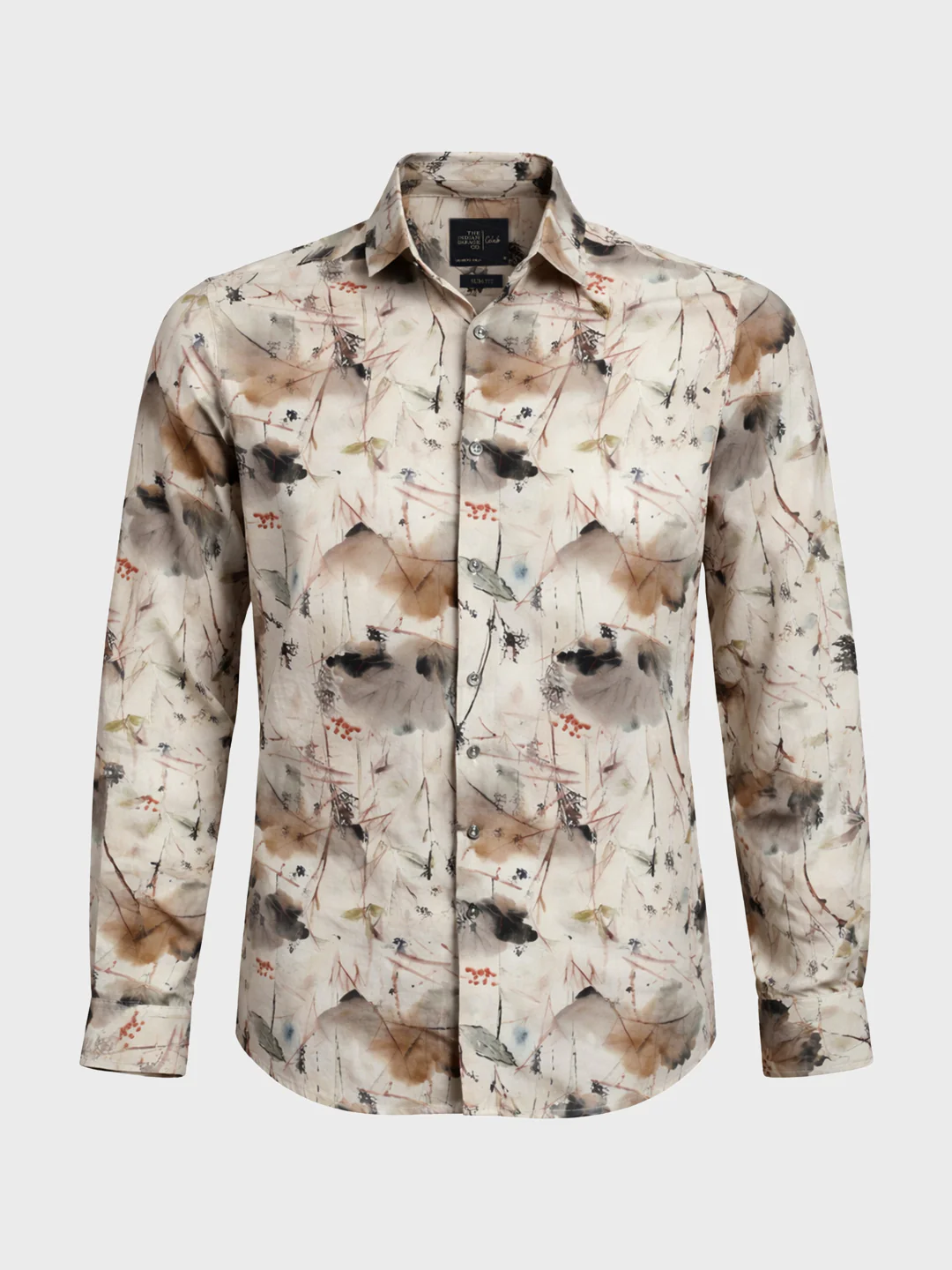 Men's Brown Slim Fit Party Wear Printed Shirt - Image 6