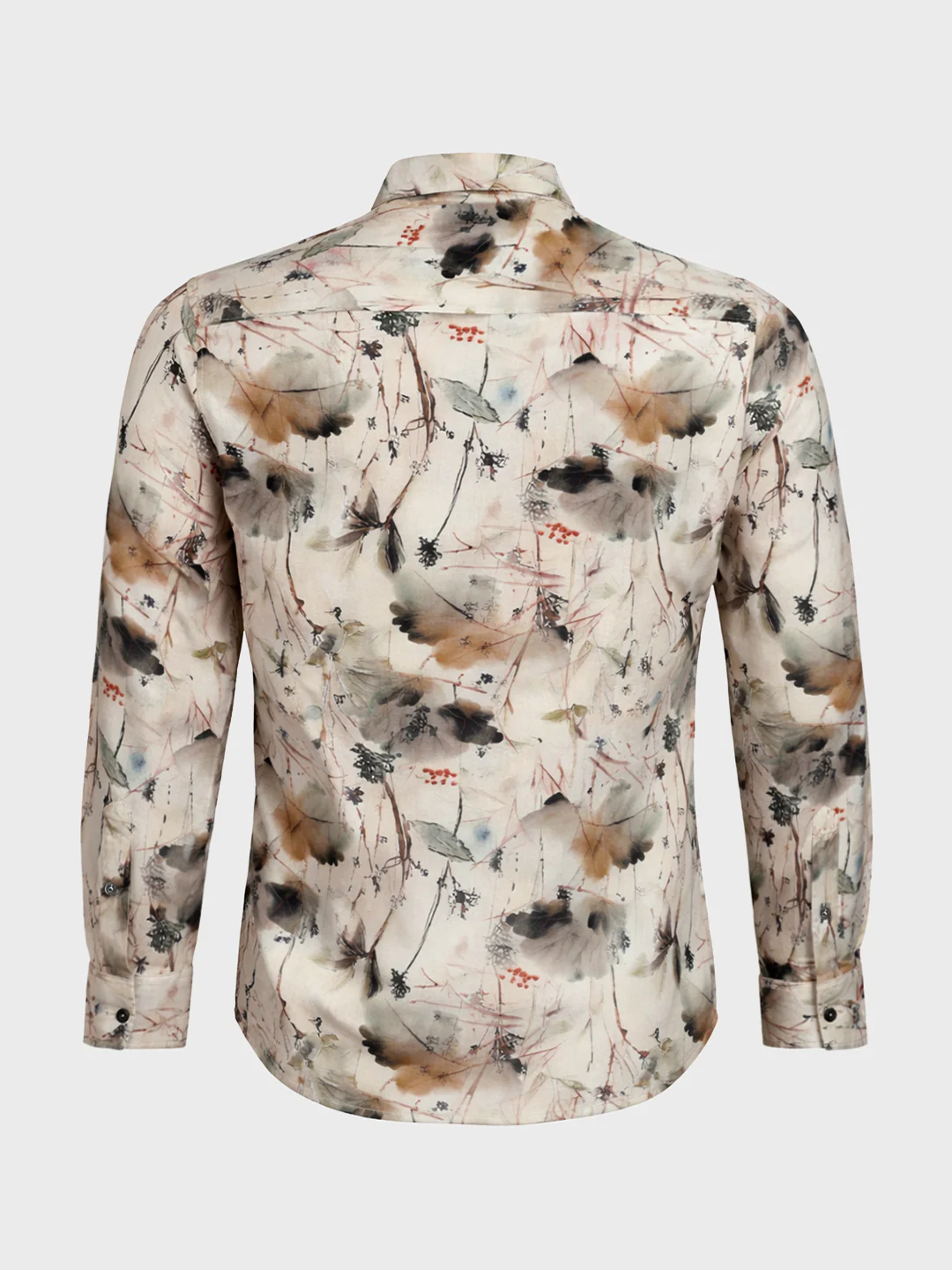 Men's Brown Slim Fit Party Wear Printed Shirt - Image 7
