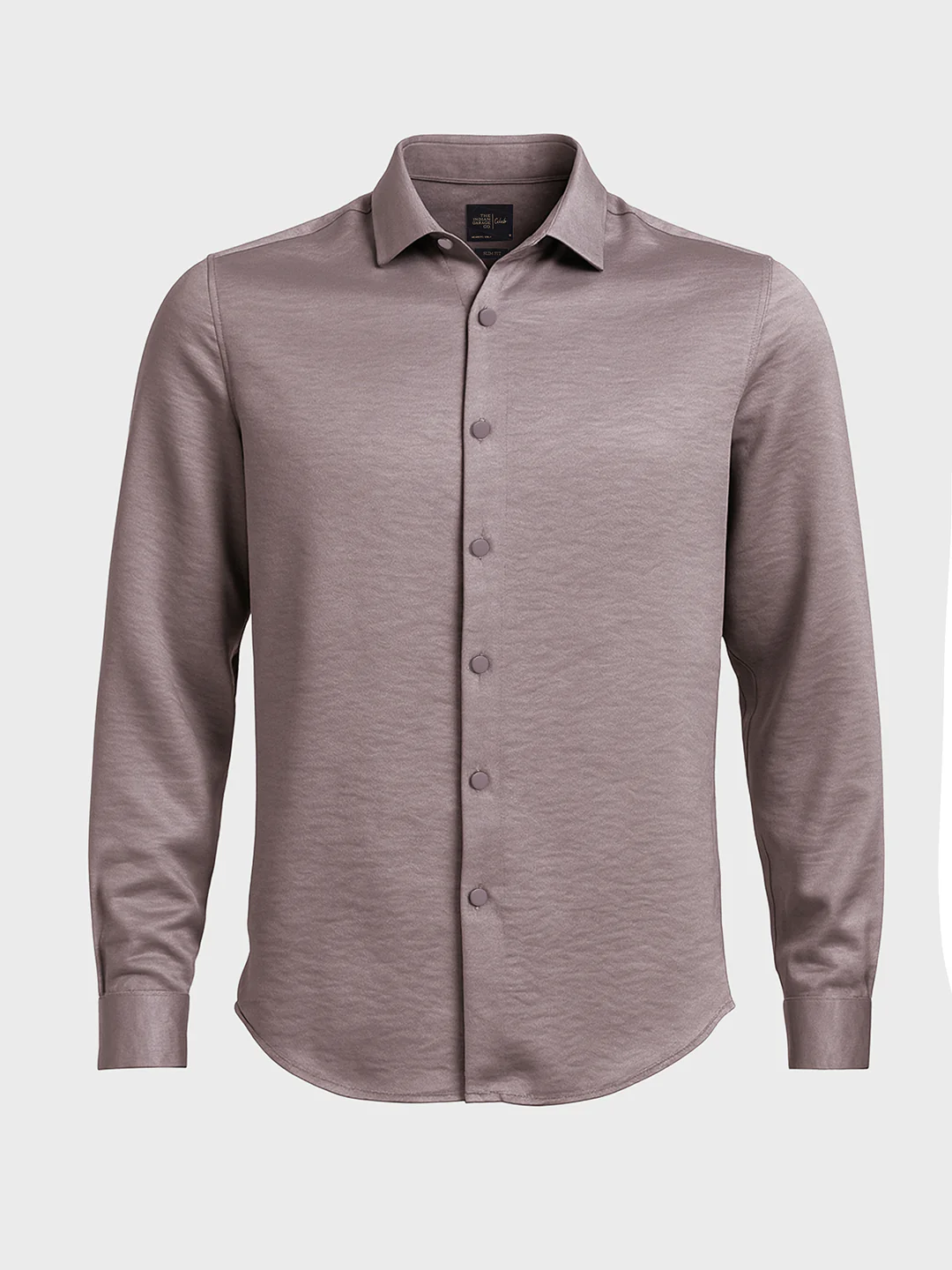 Men's Brown Slim Fit Party Wear Solid Shirt - Image 4