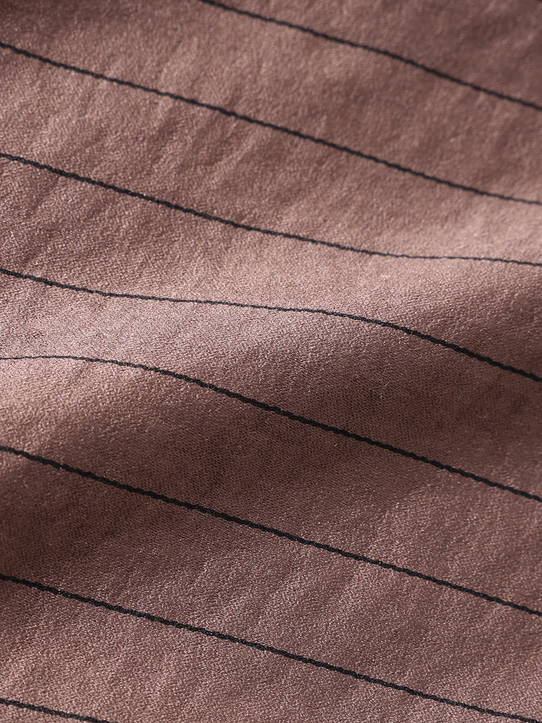 Men's Brown Slim Fit Party Wear Striped Shirt - Image 6