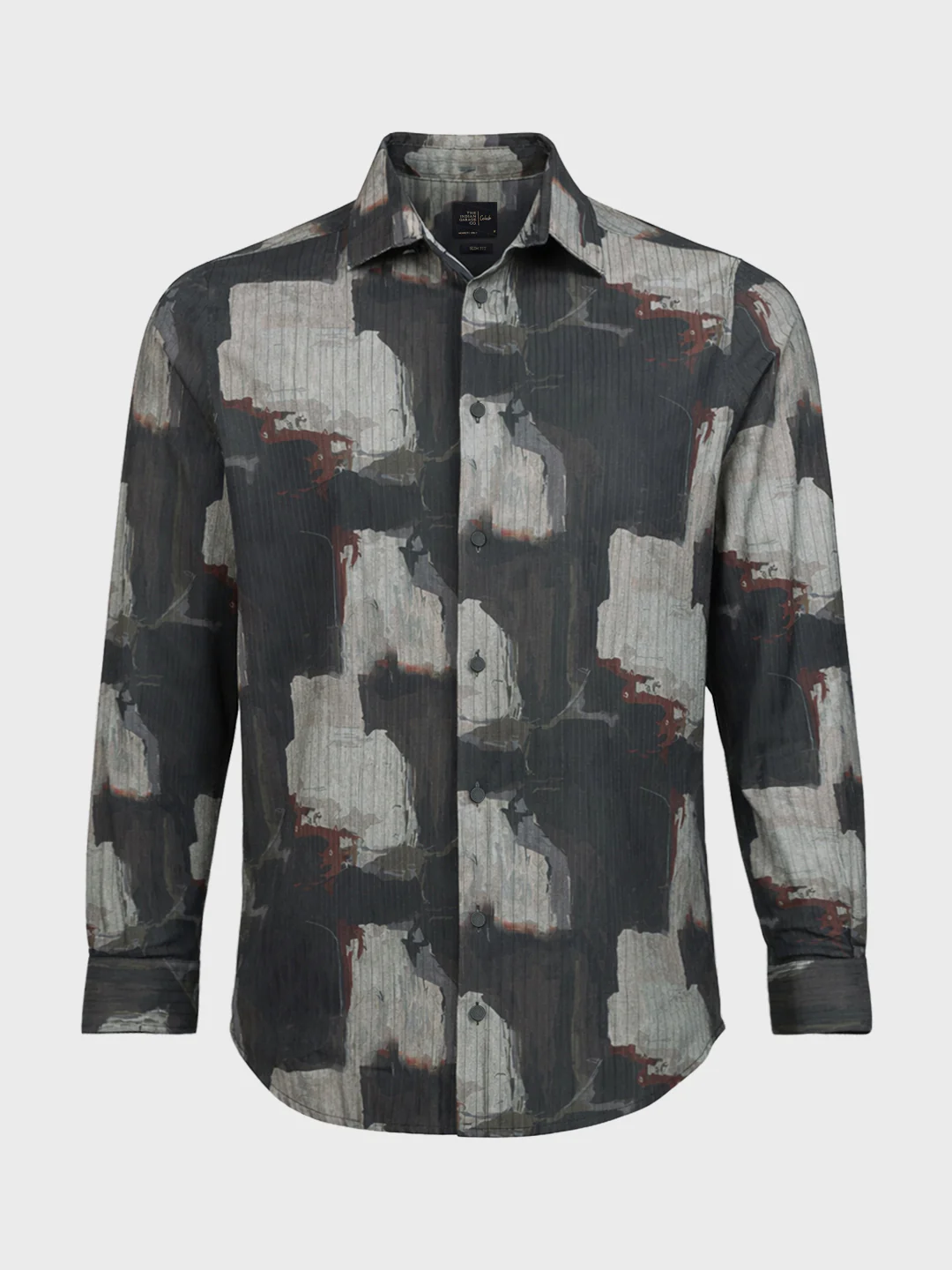 Men's Brown Slim Fit Printed Casual Shirt - Image 6