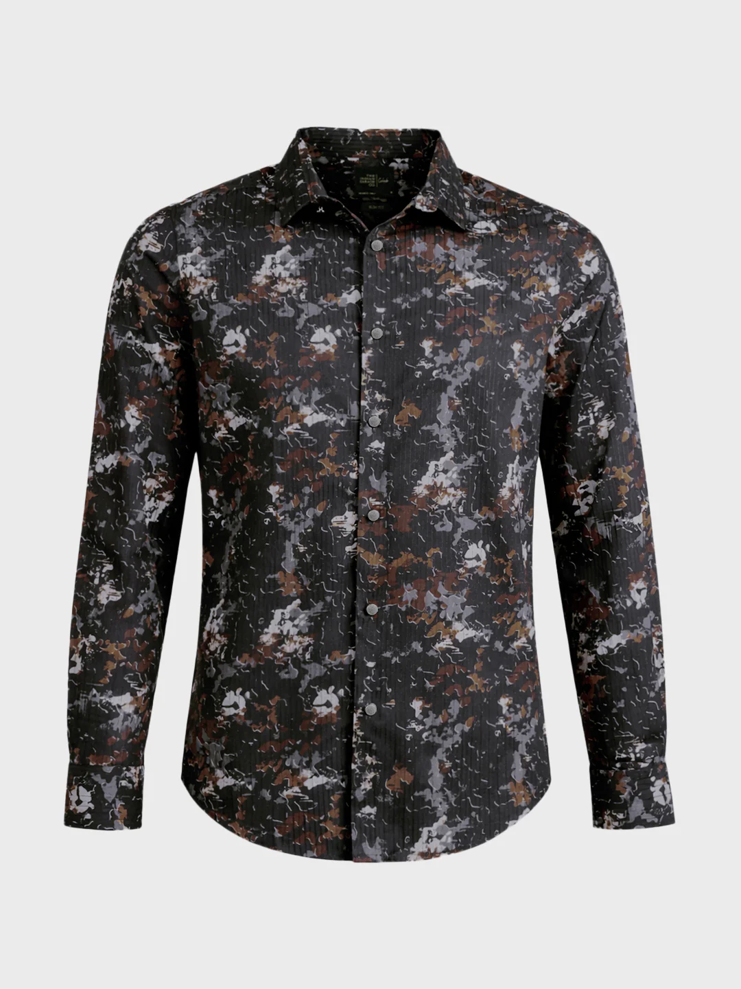 Men's Brown Slim Fit Printed Casual Shirt - Image 6