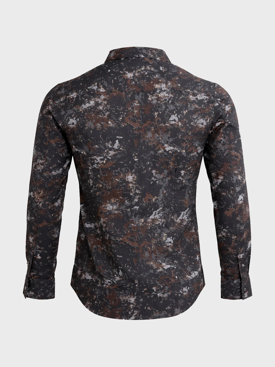 Men's Brown Slim Fit Printed Casual Shirt - Image 7