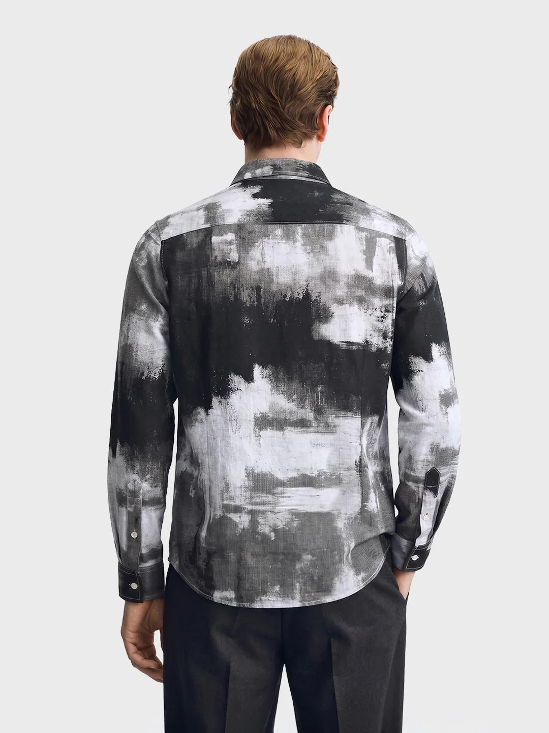 Men's Brown Slim Fit Printed Casual Shirt - Image 4