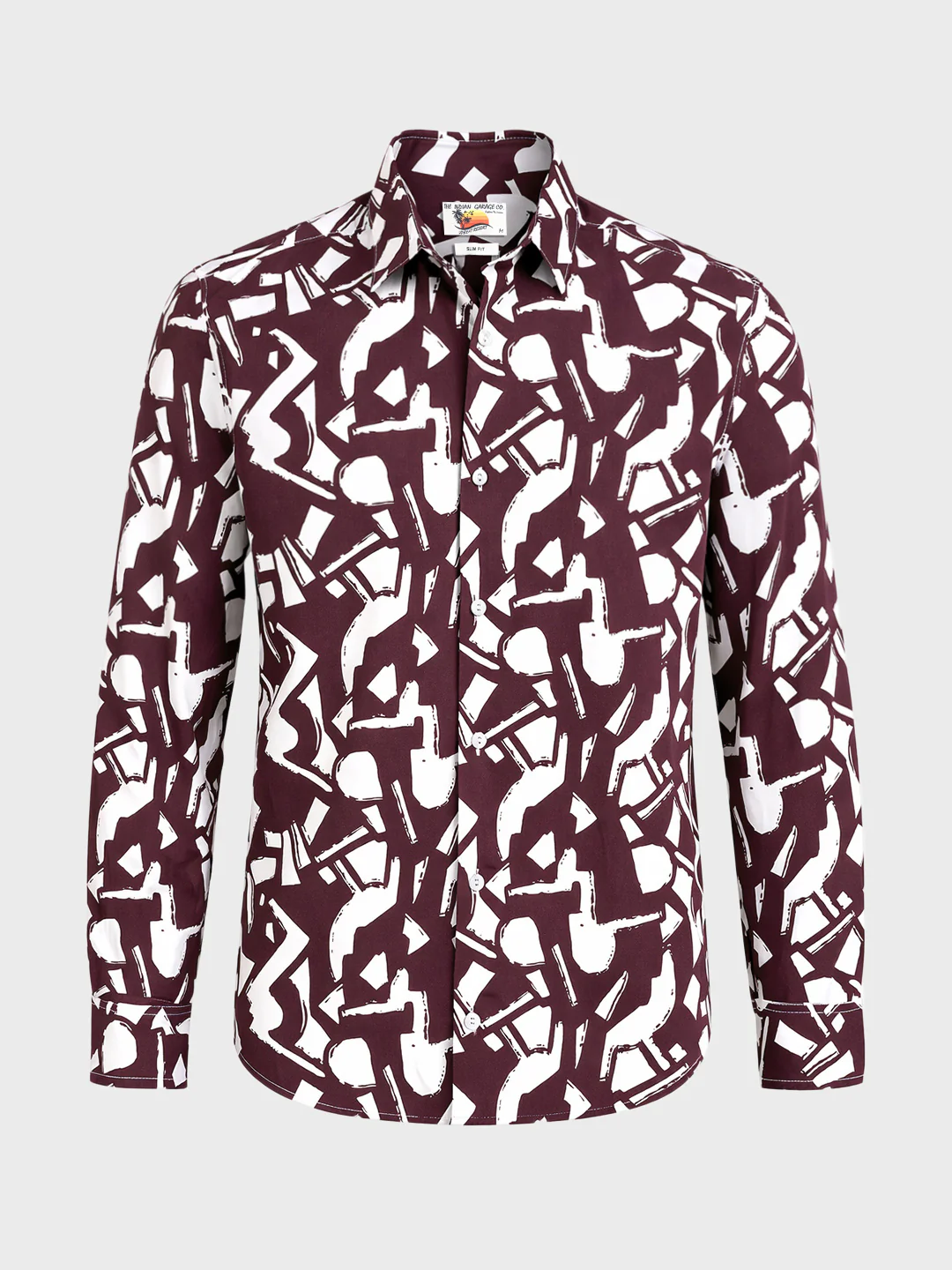 Men's Brown Slim Fit Printed Casual Shirts - Image 6