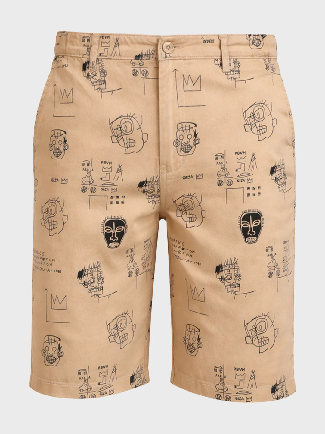 Men's Brown Slim Fit Printed Casual Shorts - Image 5