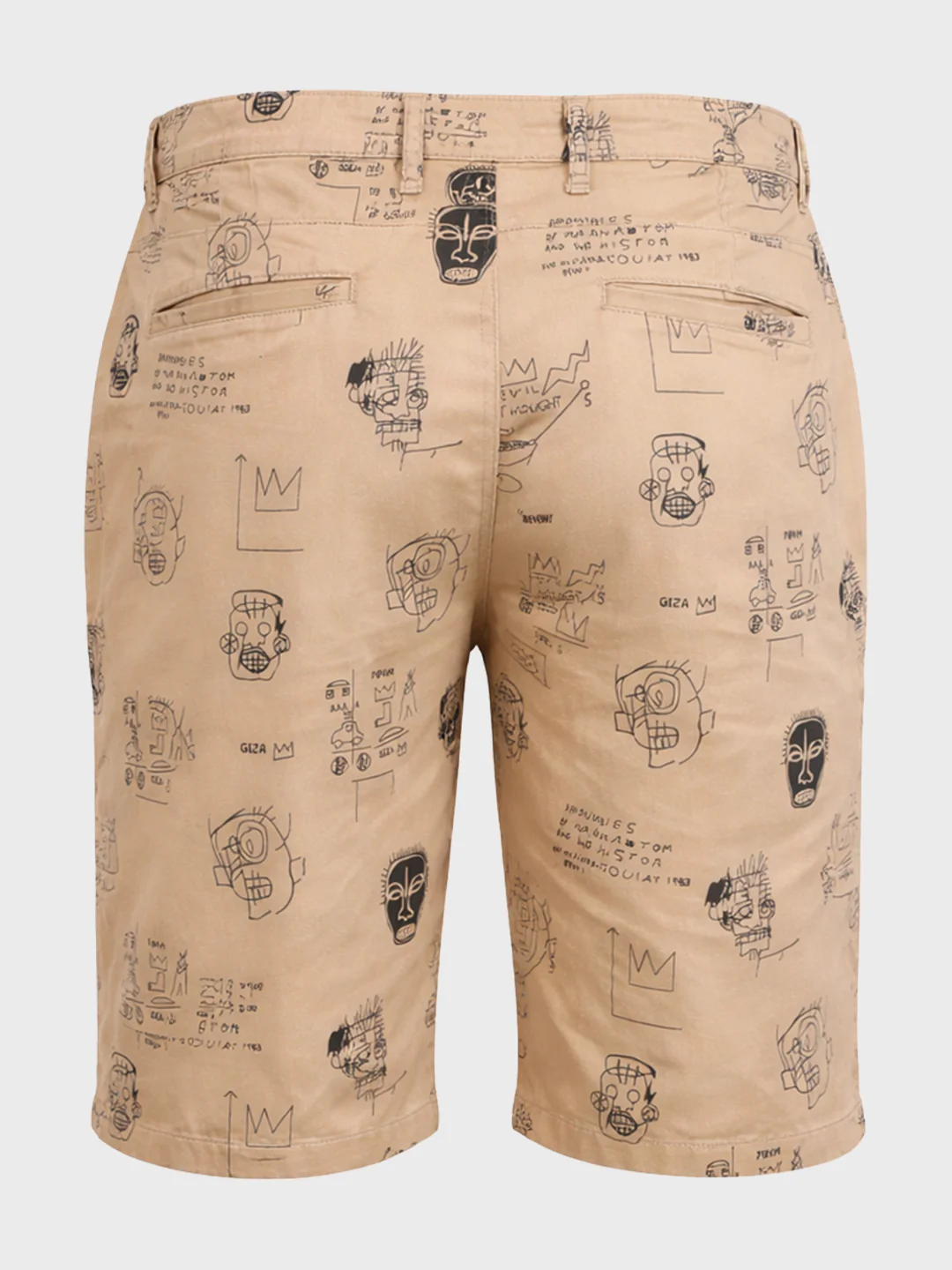 Men's Brown Slim Fit Printed Casual Shorts - Image 6