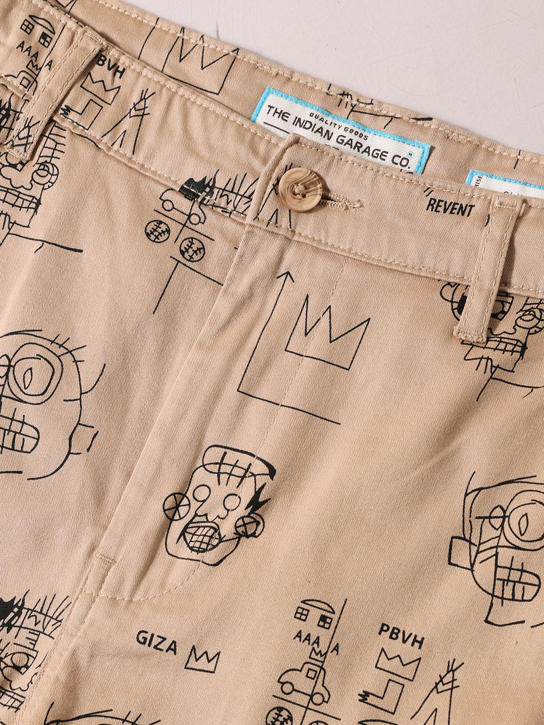 Men's Brown Slim Fit Printed Casual Shorts - Image 7