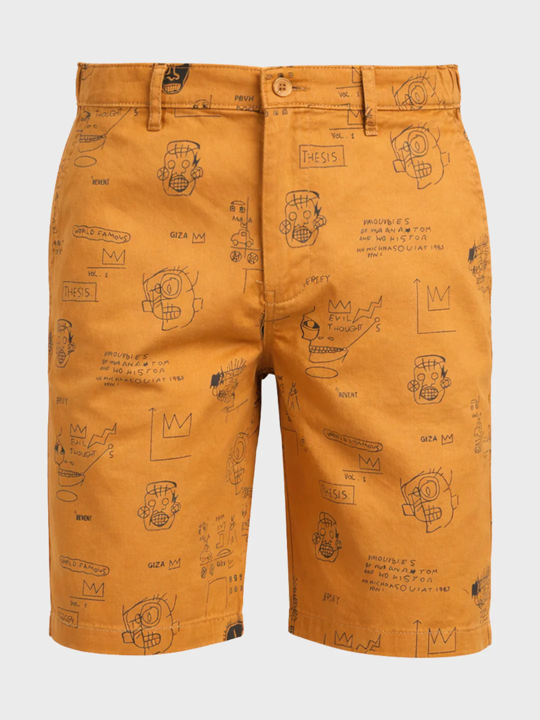 Men's Brown Slim Fit Printed Casual Shorts - Image 5