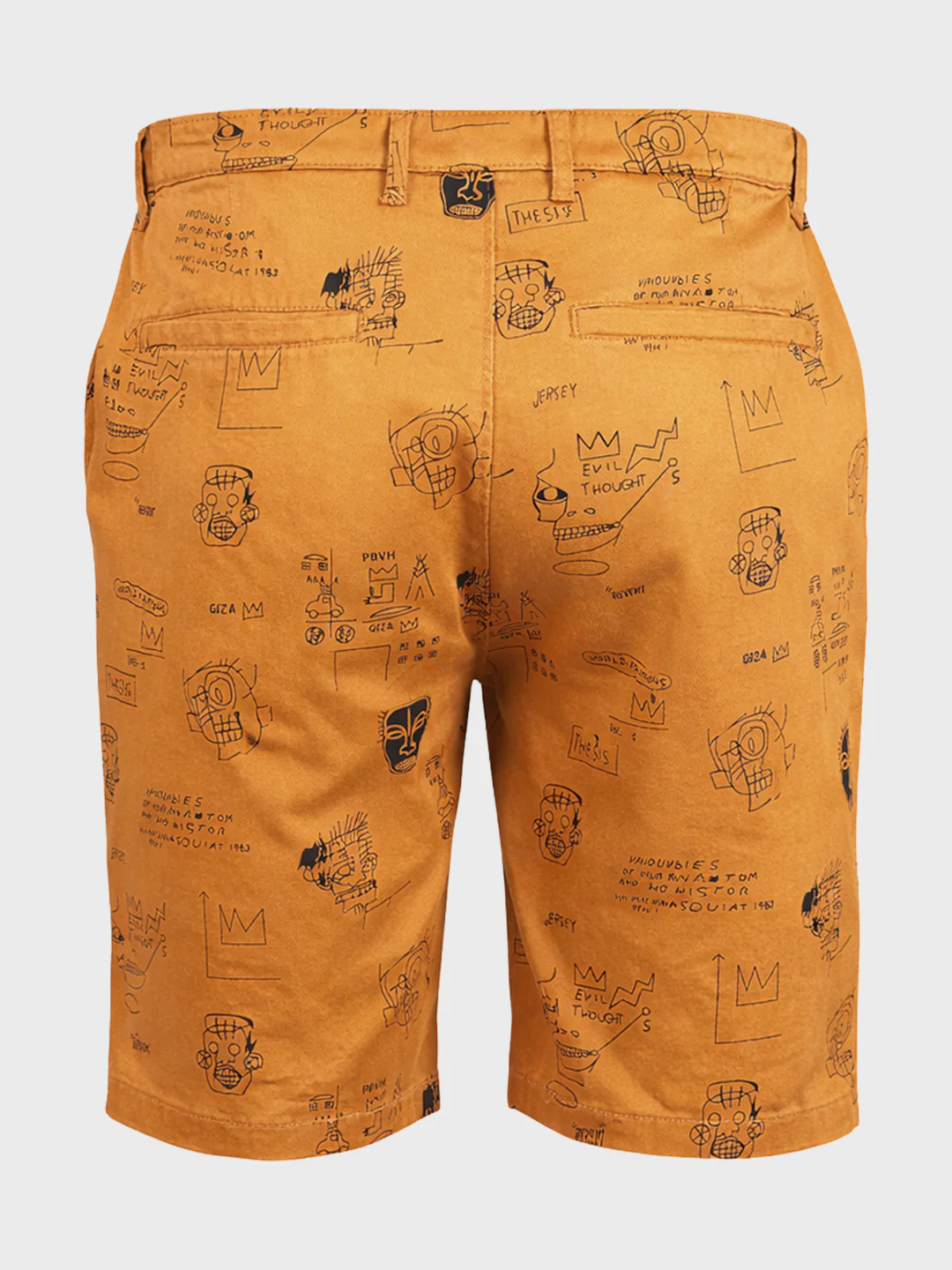Men's Brown Slim Fit Printed Casual Shorts - Image 6